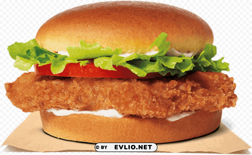 burger king chicken sandwich PNG photo with transparency