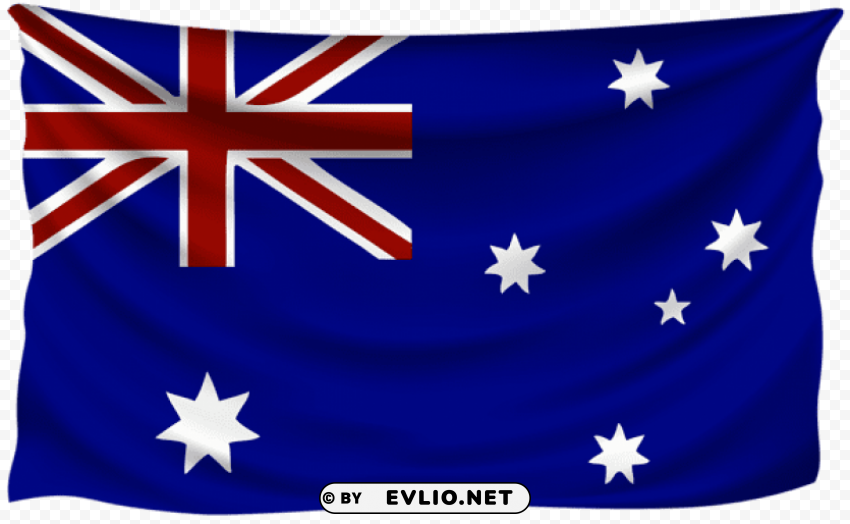 australia wrinkled flag Isolated Icon on Transparent PNG