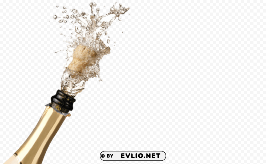 Champagne Popping File Isolated Artwork On Transparent Background PNG