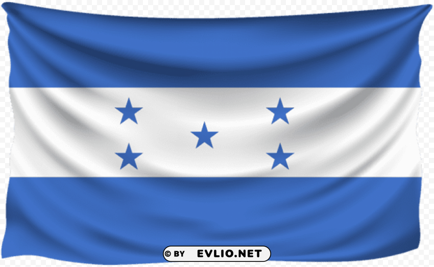 honduras wrinkled flag Transparent Background PNG Isolated Design