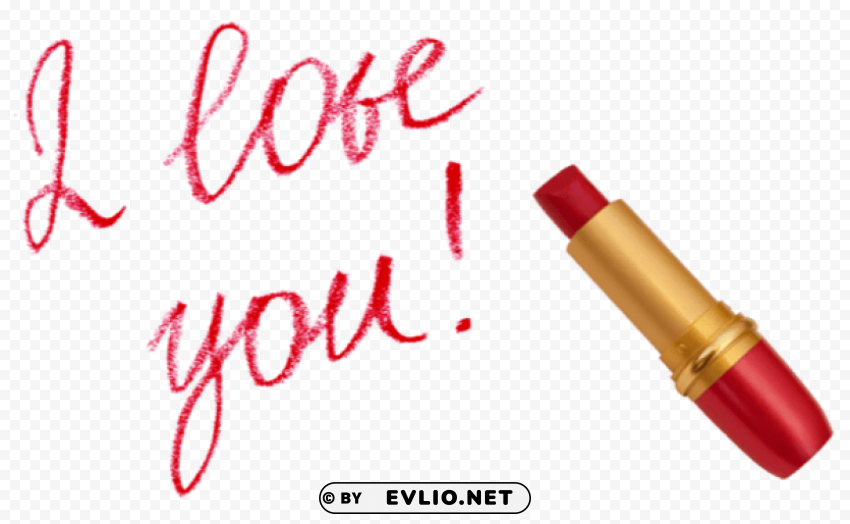 I Love You With Lipstick PNG Free Transparent