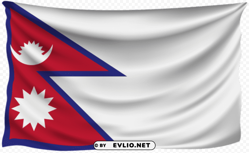 nepal wrinkled flag PNG Isolated Illustration with Clear Background