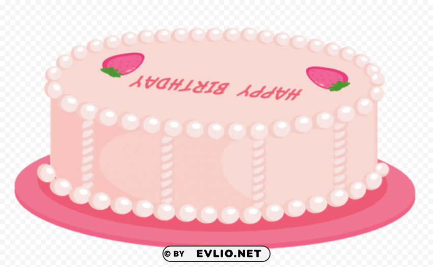 Pink Happy Birthday Cake Free PNG Images With Transparent Backgrounds