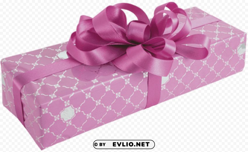 pink with pink bow Isolated Item on Clear Transparent PNG