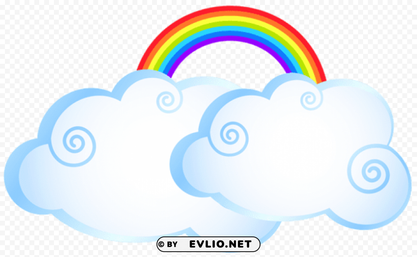 PNG image of rainbow with clouds Transparent PNG images free download with a clear background - Image ID 502a167a