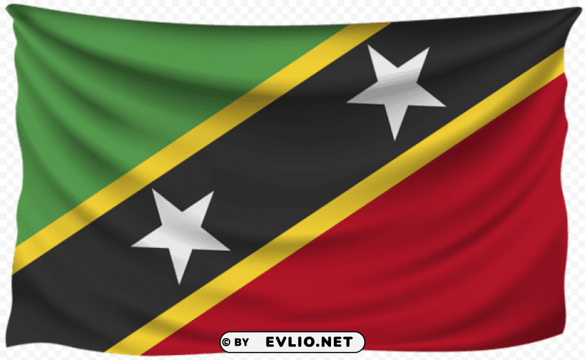 saint kitts and nevis wrinkled flag ClearCut Background PNG Isolated Item