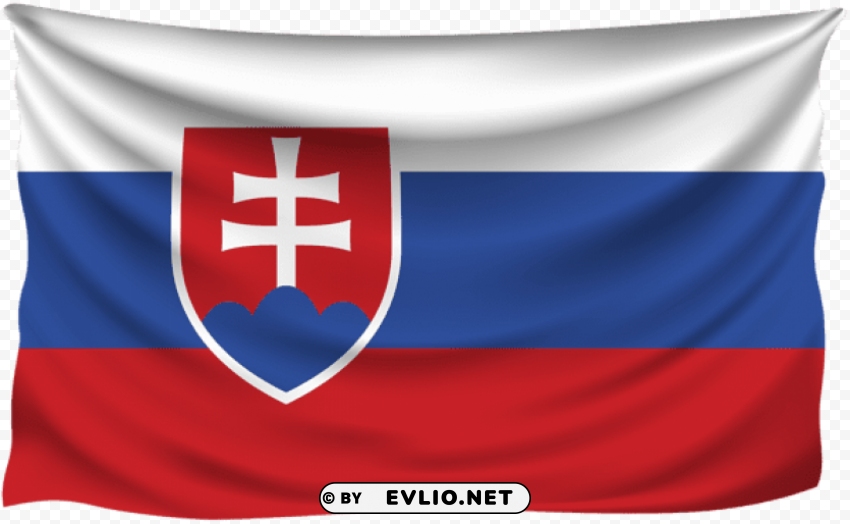 slovakia wrinkled flag PNG Graphic Isolated on Clear Background
