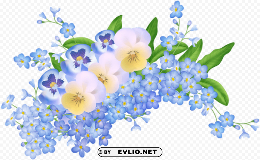spring flowers decoration Transparent PNG images for digital art