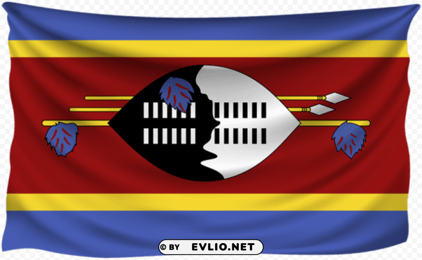 swaziland wrinkled flag Clean Background PNG Isolated Art