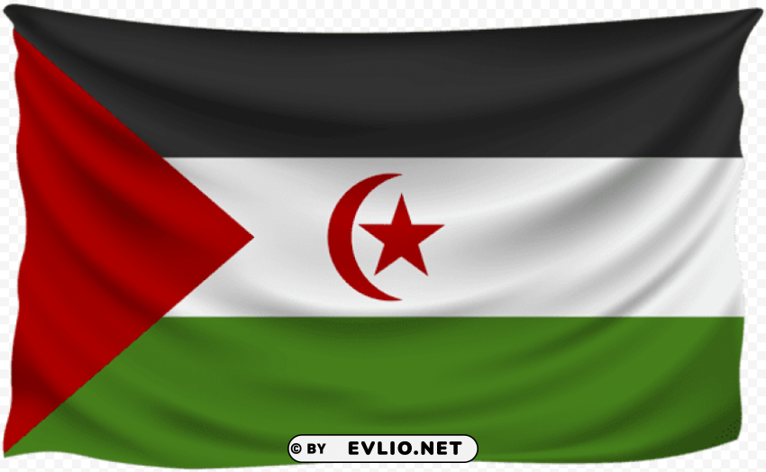 western sahara wrinkled flag Clear background PNG images diverse assortment