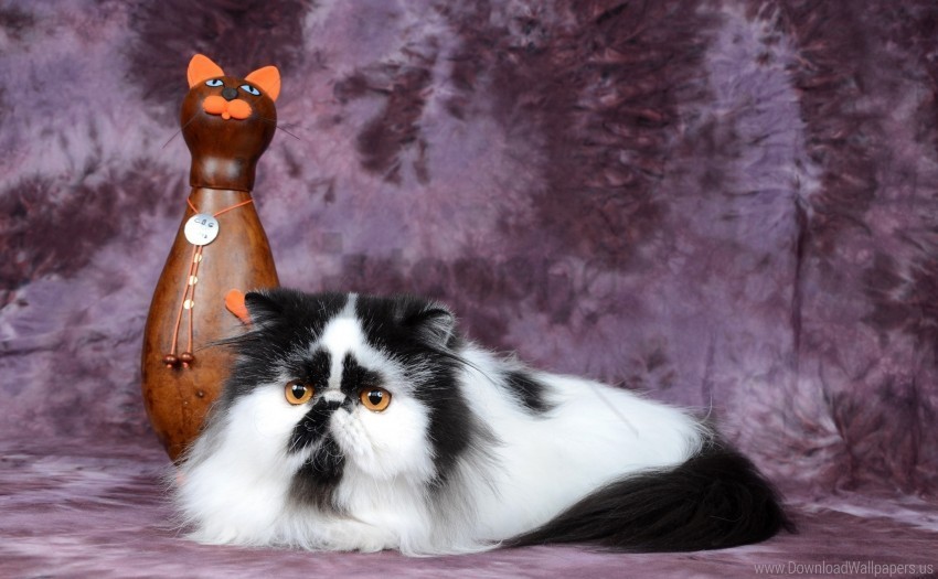 cat figurine persian cat spotted wallpaper PNG Image Isolated on Transparent Backdrop