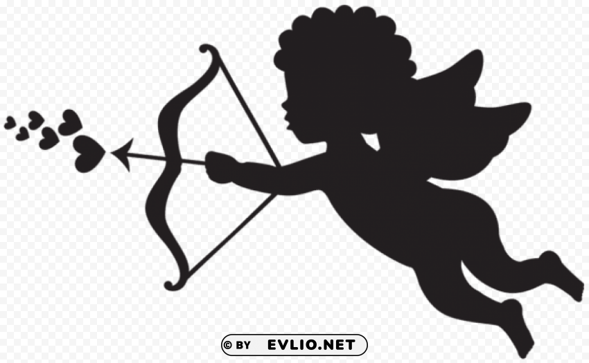 cupid silhouette Isolated Illustration in HighQuality Transparent PNG