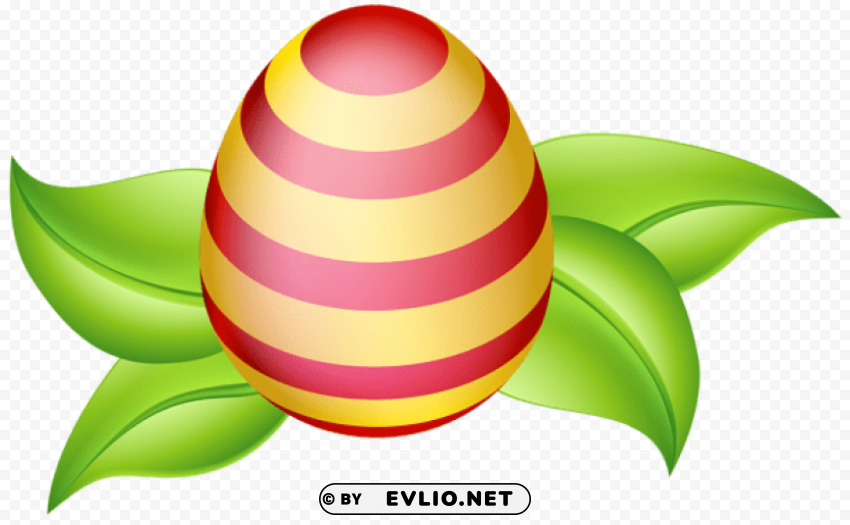 easter egg with spring leaves PNG graphics with clear alpha channel broad selection
