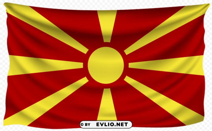 macedonia wrinkled flag PNG Graphic with Isolated Clarity