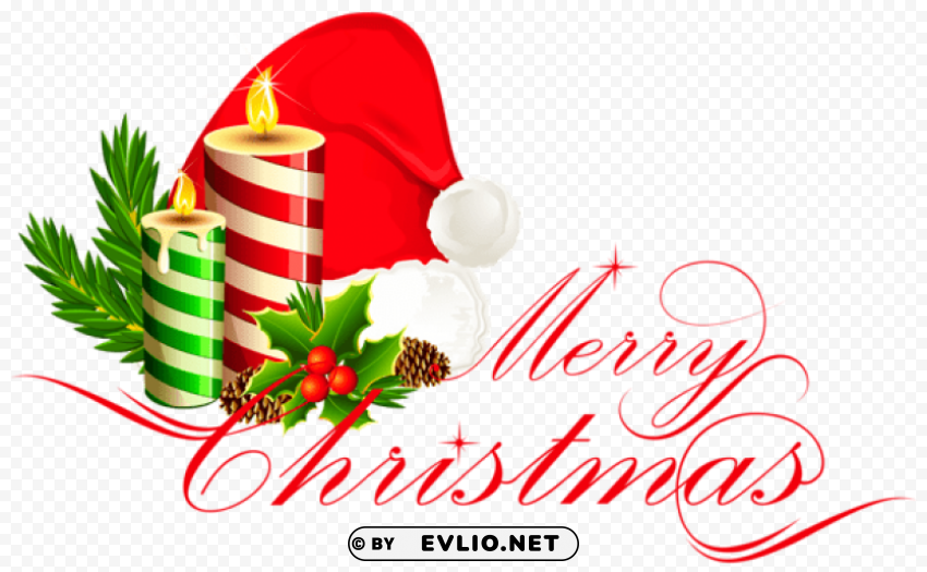 merry christmas deco with santa hat Isolated Subject on HighQuality PNG