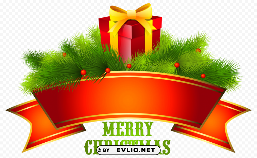 Merry Christmas Text Decor Isolated Design On Clear Transparent PNG