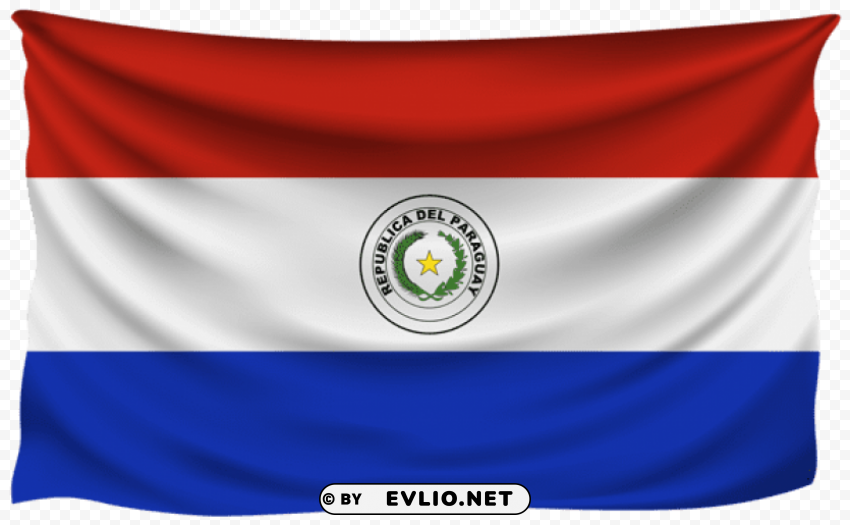paraguay wrinkled flag PNG Image with Transparent Isolated Graphic Element