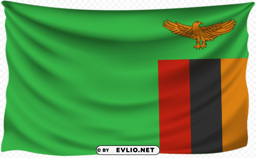 zambia wrinkled flag Alpha channel PNGs