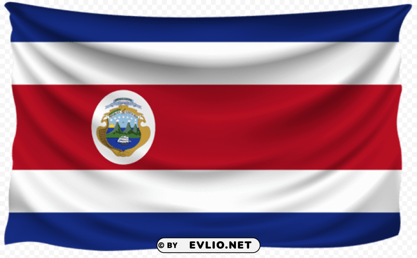 costa rica wrinkled flag PNG transparent photos assortment