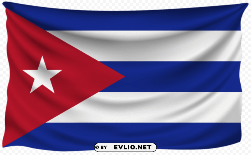 cuba wrinkled flag PNG Image with Isolated Artwork