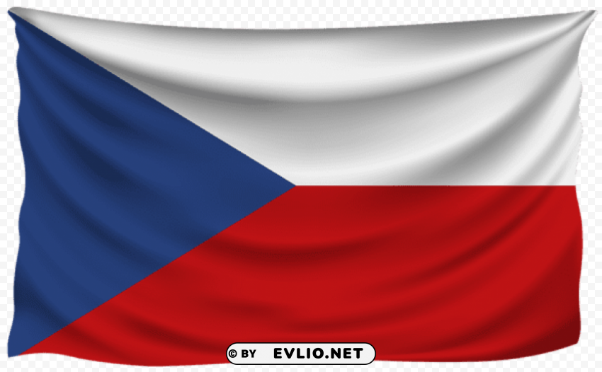 czech republic wrinkled flag Isolated Subject on HighQuality PNG
