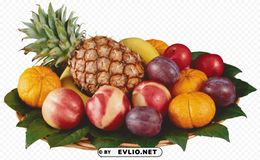 mixed fruits in bowl PNG images with alpha channel selection