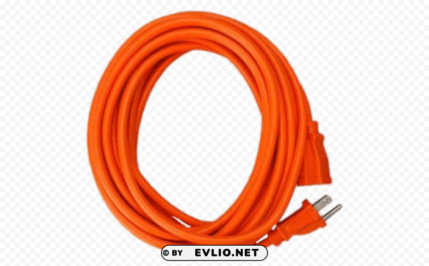orange us extension cord PNG Image with Clear Background Isolated