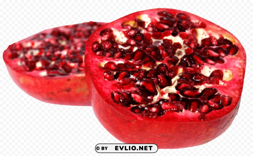 Sliced Pomegranate Isolated Character in Transparent PNG Format