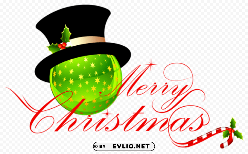  merry christmas with christmas ornament Isolated Subject on HighResolution Transparent PNG