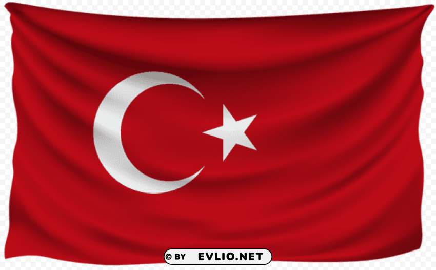 turkey wrinkled flag PNG images with alpha mask
