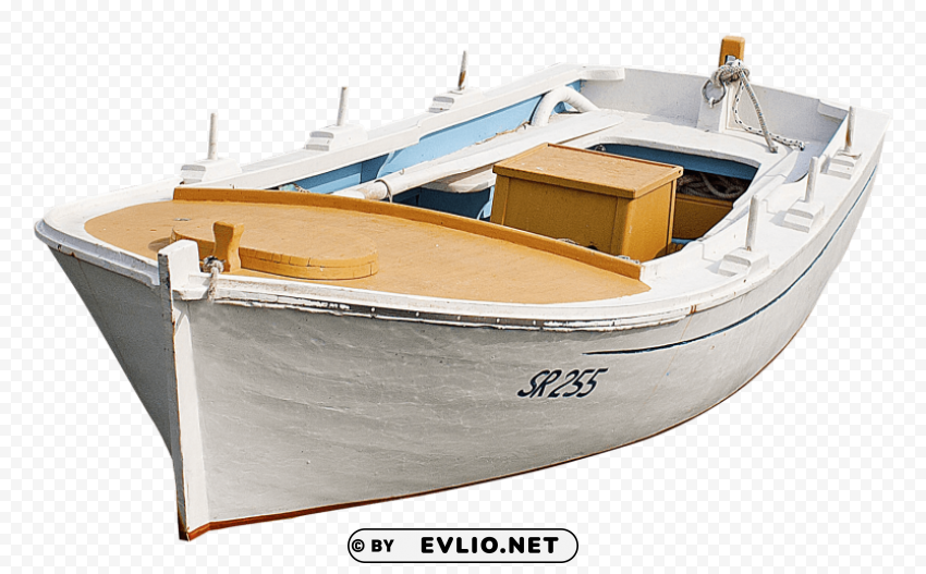 white wooden boat Transparent Background Isolated PNG Design
