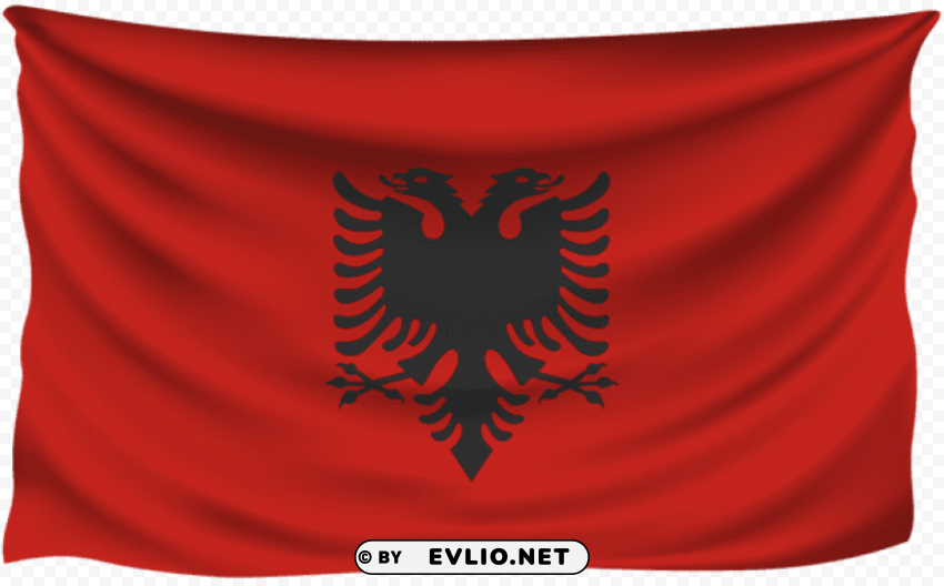 albania wrinkled flag PNG Graphic with Transparent Isolation