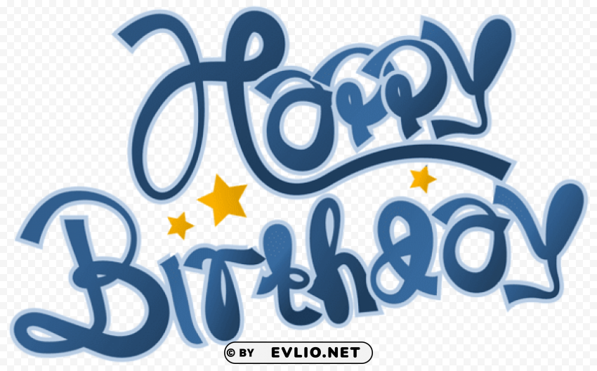 blue happy birthdaypicture PNG for free purposes