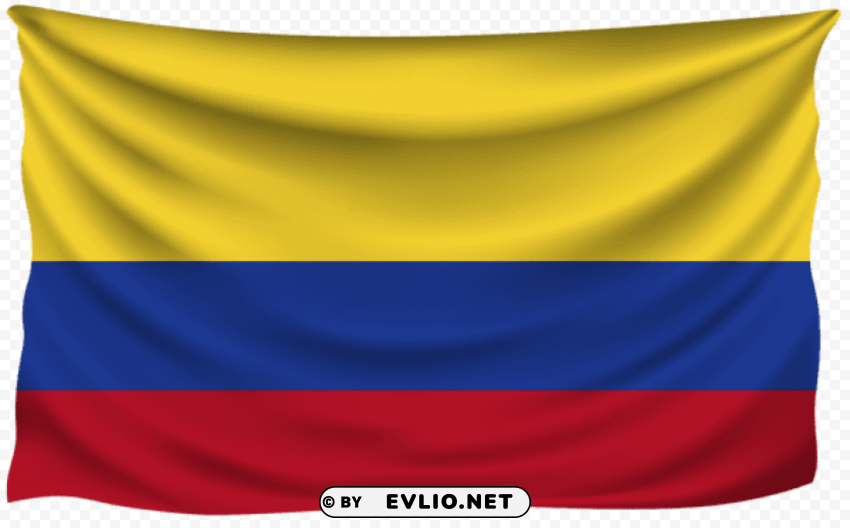 colombia wrinkled flag PNG Image with Clear Background Isolated