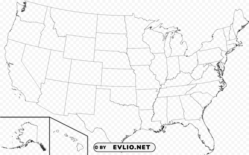 high resolution blank united states map Transparent PNG Object Isolation