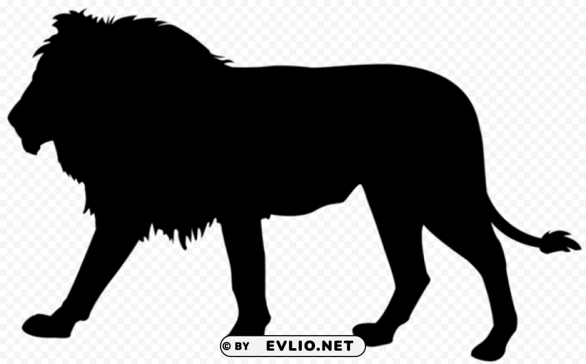 Lion Silhouette PNG Image With Transparent Background Isolation