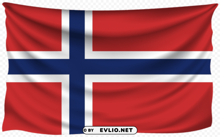 norway wrinkled flag Isolated Item with Transparent Background PNG