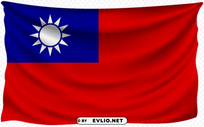 taiwan wrinkled flag PNG picture