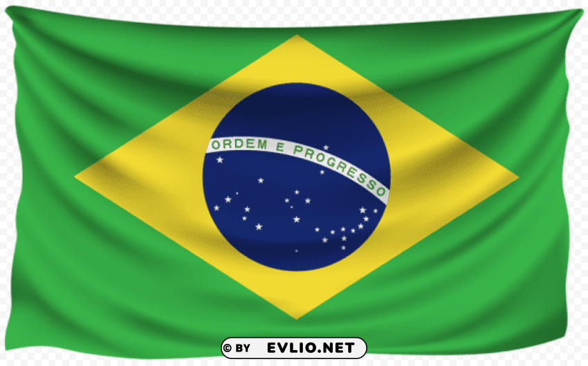 brazil wrinkled flag PNG graphics with transparent backdrop
