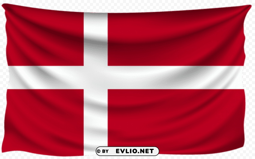 denmark wrinkled flag Isolated Object in Transparent PNG Format