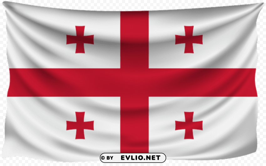 georgia wrinkled flag Transparent PNG Isolated Object with Detail