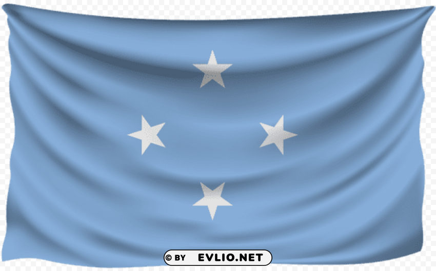 micronesia wrinkled flag Transparent Background Isolation in HighQuality PNG