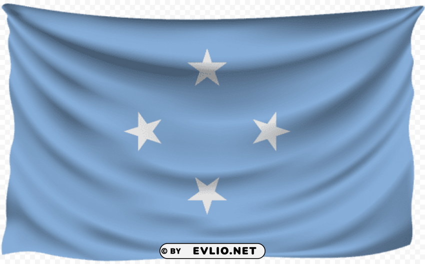 Micronesia Wrinkled Flag Transparent Background Isolation In HighQuality PNG