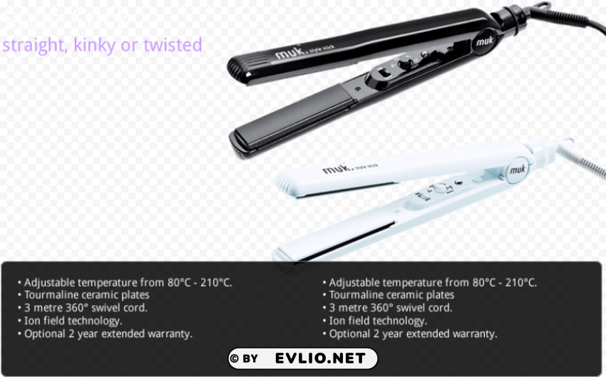 muk style stick black hair straightener black PNG transparent images for social media PNG transparent with Clear Background ID e58befee