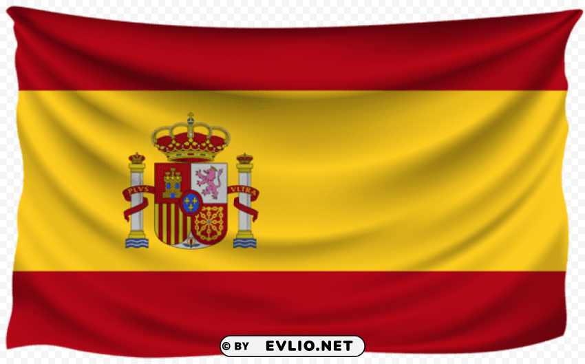 spain wrinkled flag Isolated Subject in Transparent PNG