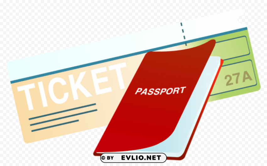 ticket and passport PNG for educational use