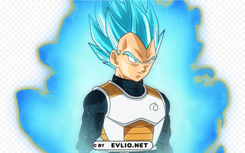 vegeta ssj blue com aura Isolated Object on Transparent Background in PNG