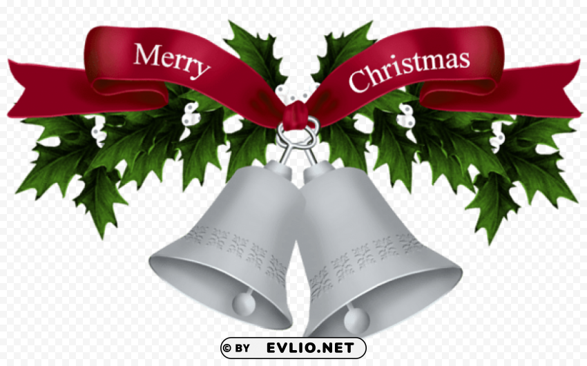 christmas silver bells Isolated Subject in Transparent PNG Format