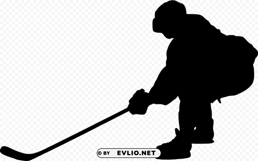 Hockey Silhouette PNG Image Isolated With Transparent Clarity