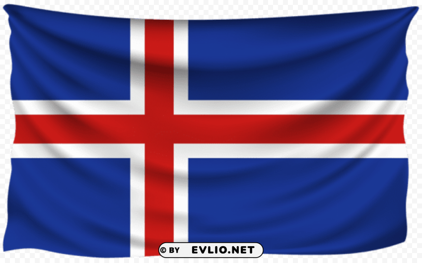 iceland wrinkled flag PNG format with no background